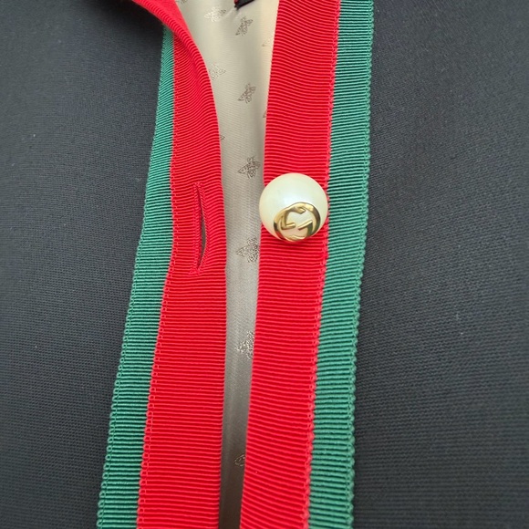 Gucci Black Coat with Red and Green Trim - Picture 8 of 15